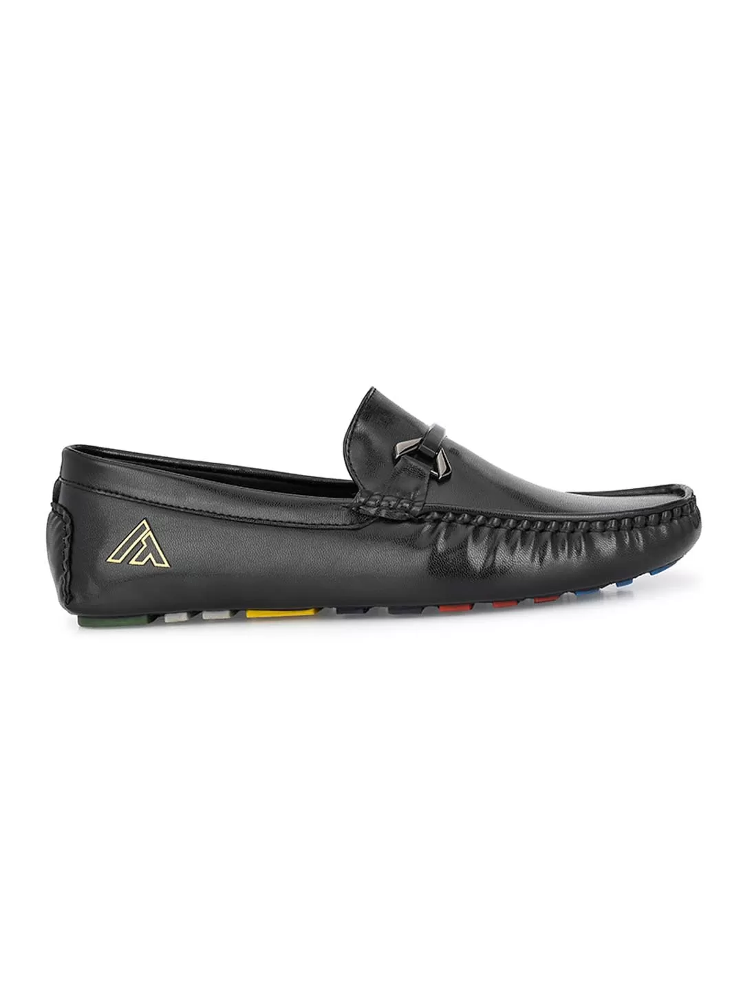 Alberto Torresi Barletta Crust Italian Finish Drivers Black Casuals For Men