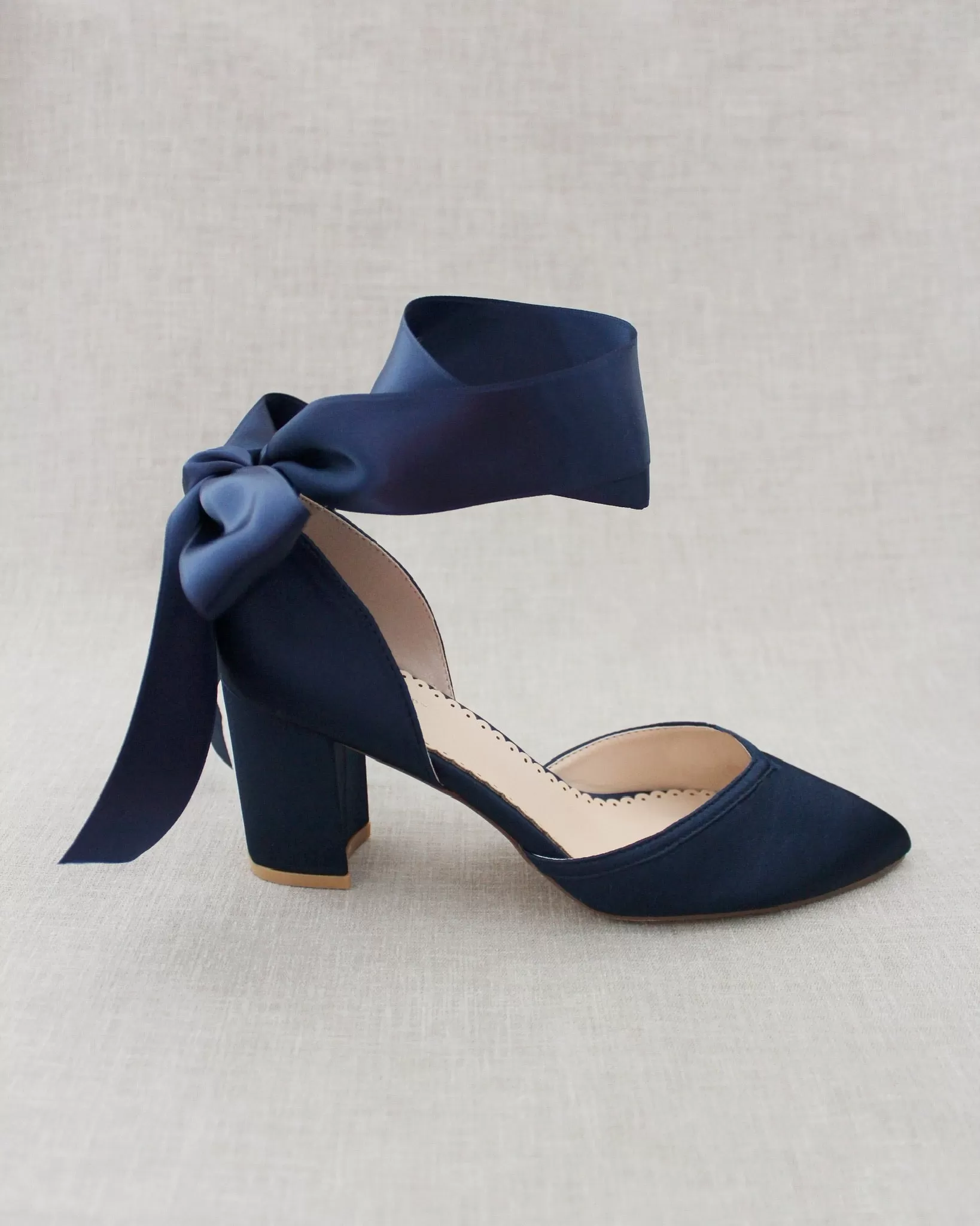 Ankle Wrap Tie Evening Block Heels