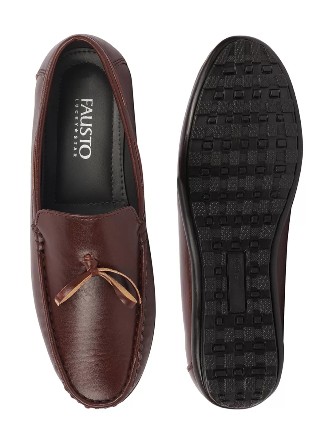 Basics Men Brown Classic Stylish Stitched Tassel Lace Design Casual Shoes Moccasin and Loafers