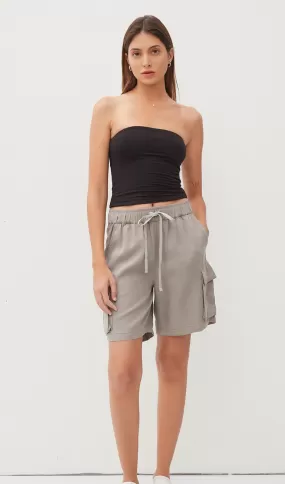 Be Cool Tencel Drawstring Cargo Bermuda Shorts