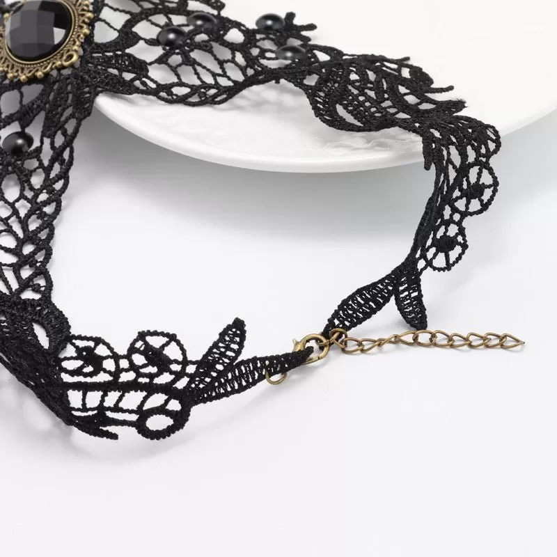 Black Lace Drop Choker