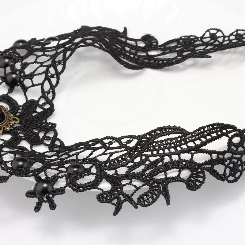 Black Lace Drop Choker