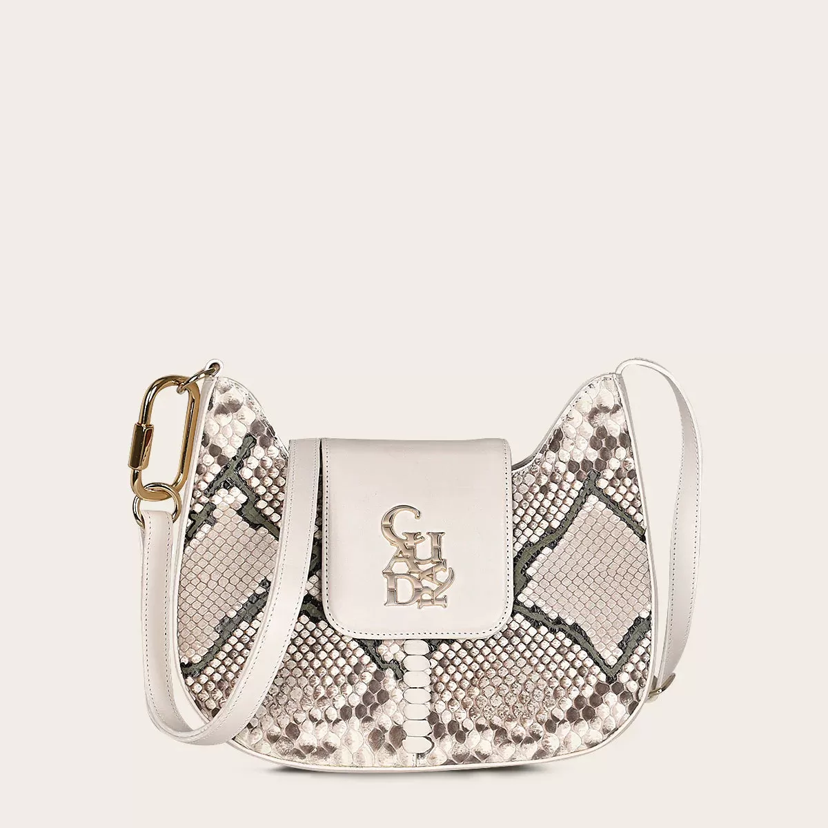 BOD88PI - Cuadra white fashion python crossbody bag for women