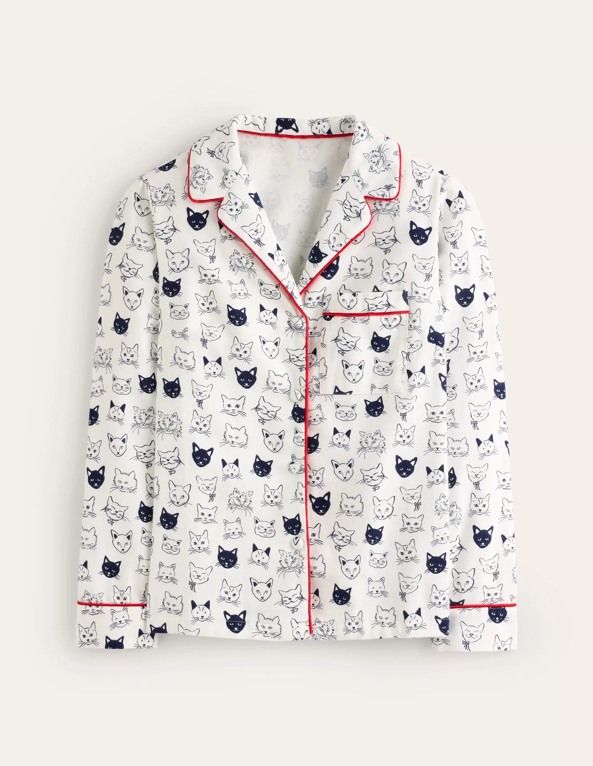 Brushed Cotton Pajama Shirt