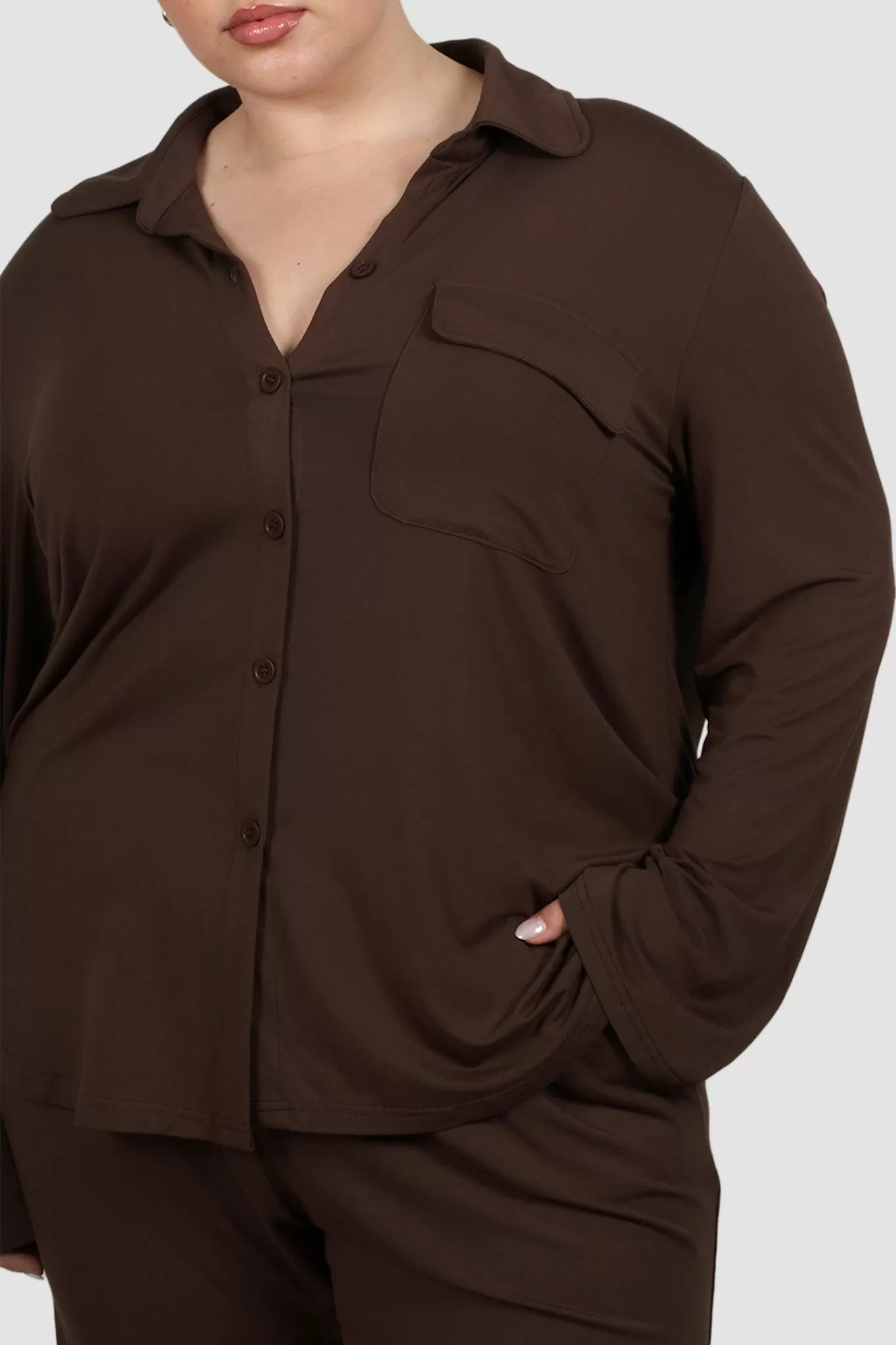 BUTTERY SLEEP TOP L/S ESPRESSO