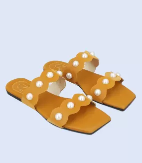 BW9502-MUSTARD-Women Casual Slipper