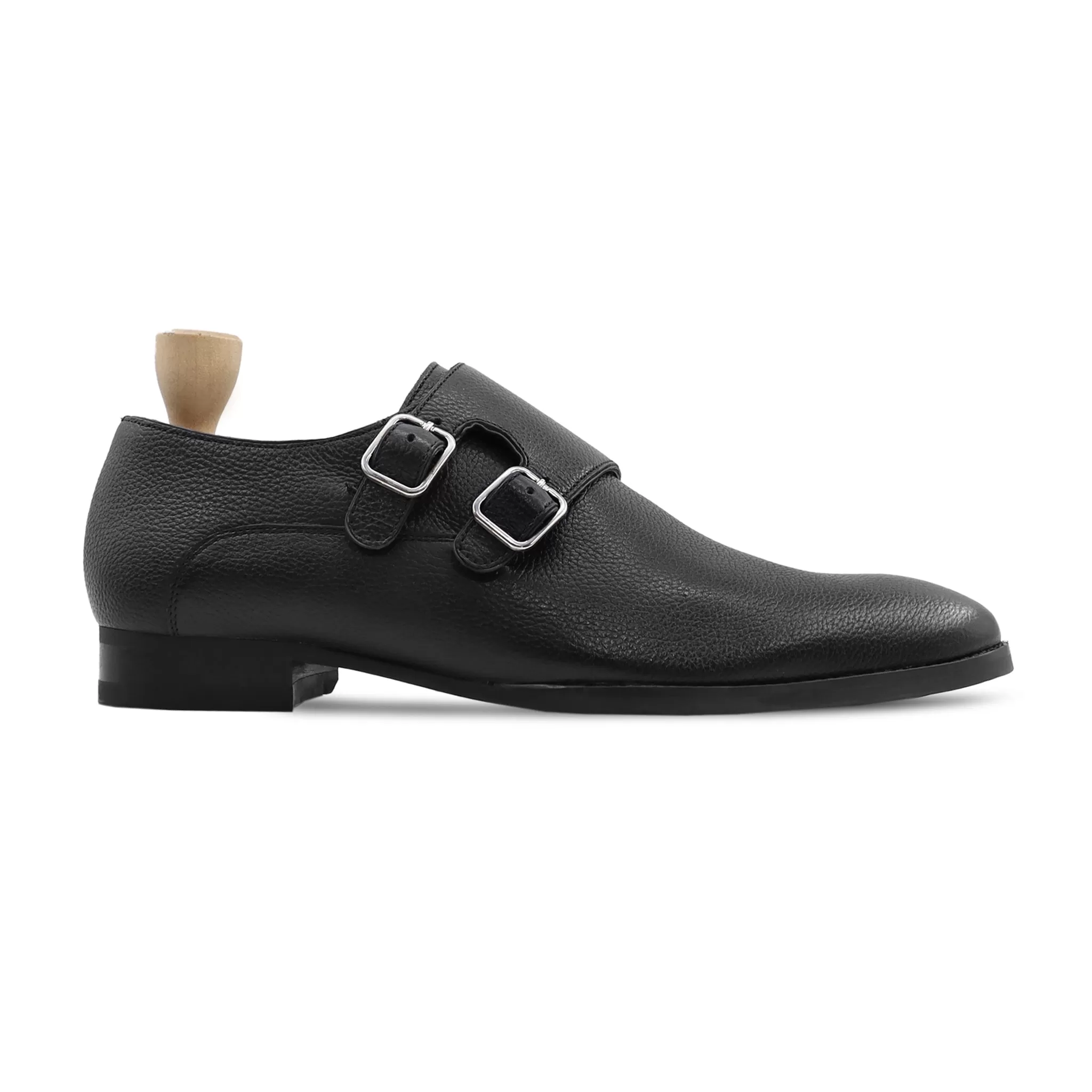 CHERNIHIV - BLACK PEBBLE GRAIN DOUBLE MONKSTRAP