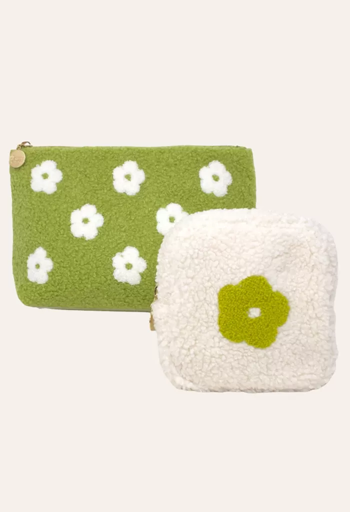 Cosmetic Teddy Bear Pouch-Lime