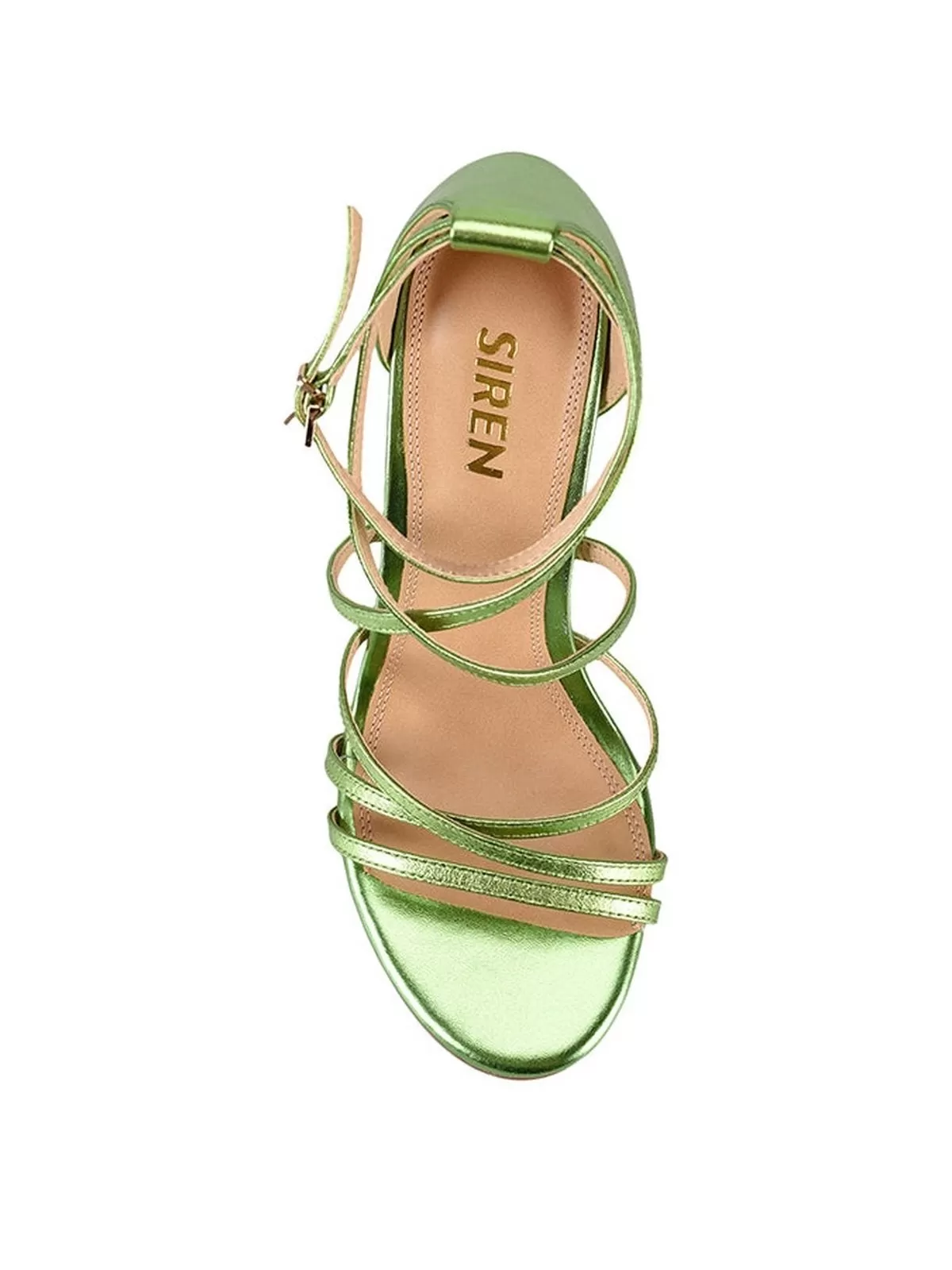 Danger Stiletto Heels - Lime Green Metallic Leather