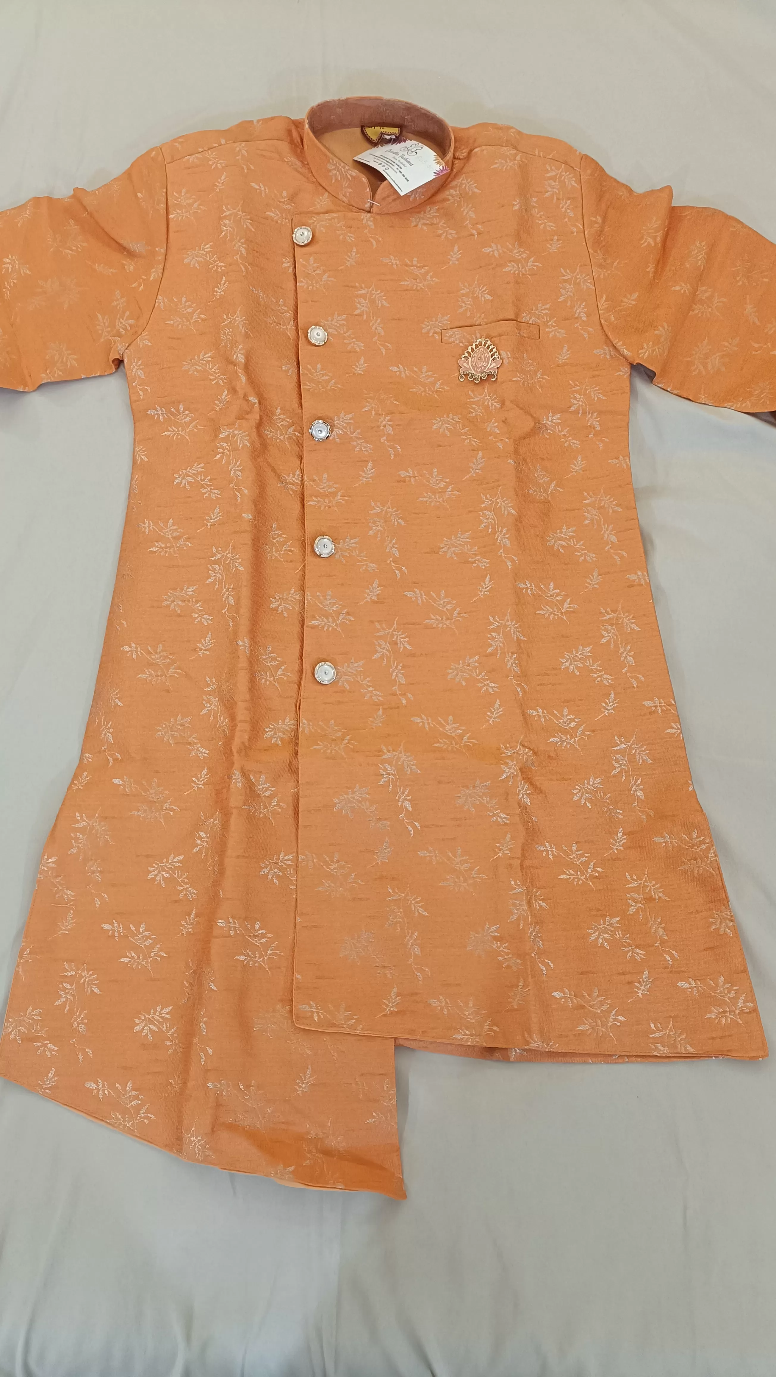 Gorgeous Orange Color Designer Silk Kurta With Pajama Set