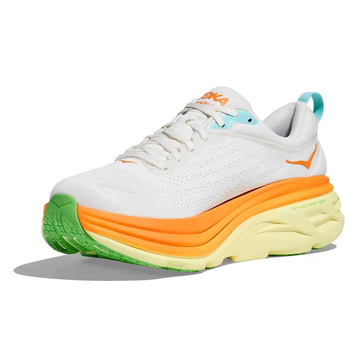 Hoka Bondi 8 Mens | Blanc De Blanc / Solar Flare