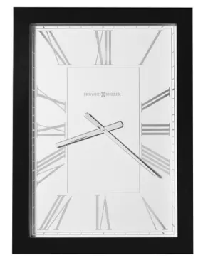 Howard Miller Milo II Rectangular Wall Clock - Glossy Black - Roman Numerals