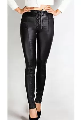 HUNTER - LEATHER LOOK JEANS