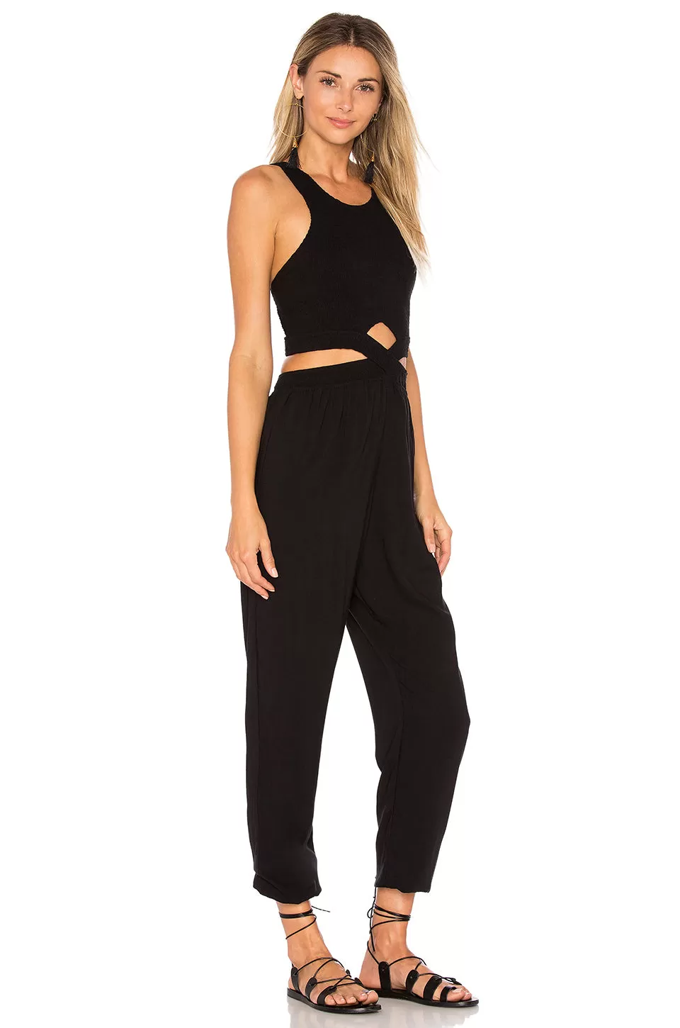 Indah Sima Cut Out Jumpsuit Black