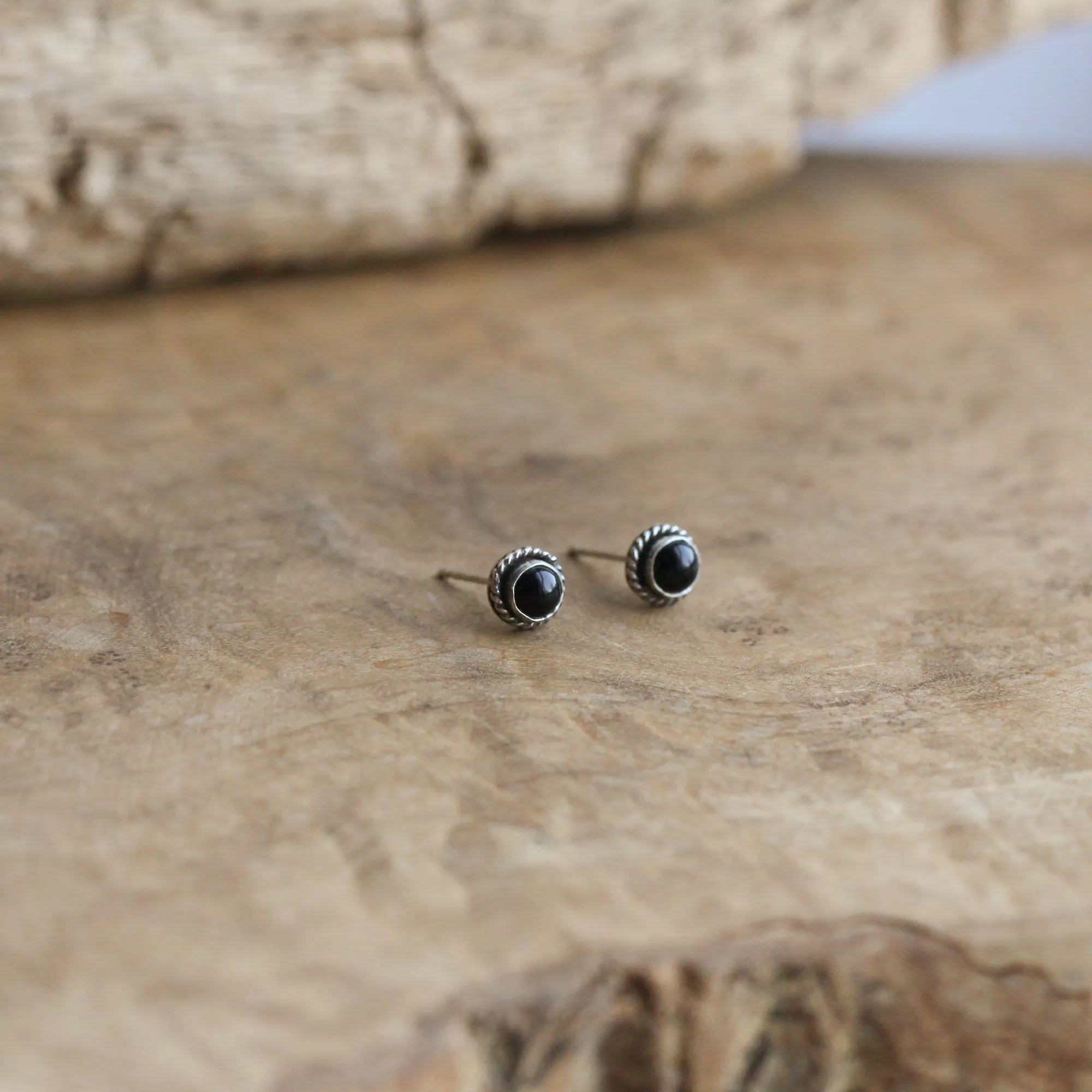 Itty Bitty Posts - Black Onyx Earrings - Pink Opal Studs - Kyanite Posts - Silversmith