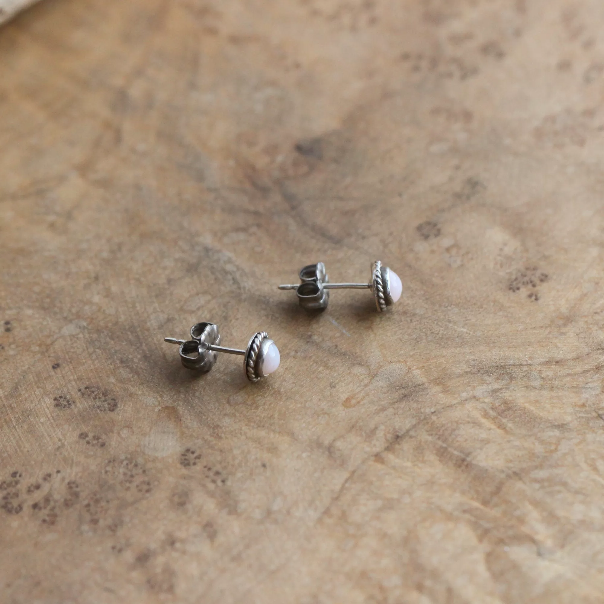 Itty Bitty Posts - Black Onyx Earrings - Pink Opal Studs - Kyanite Posts - Silversmith