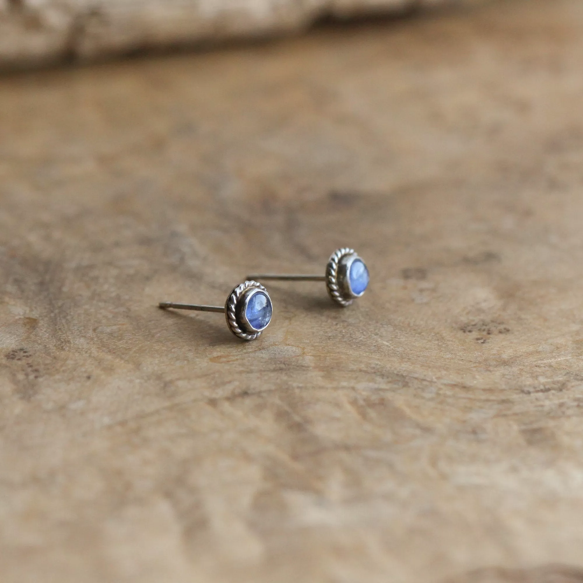 Itty Bitty Posts - Black Onyx Earrings - Pink Opal Studs - Kyanite Posts - Silversmith