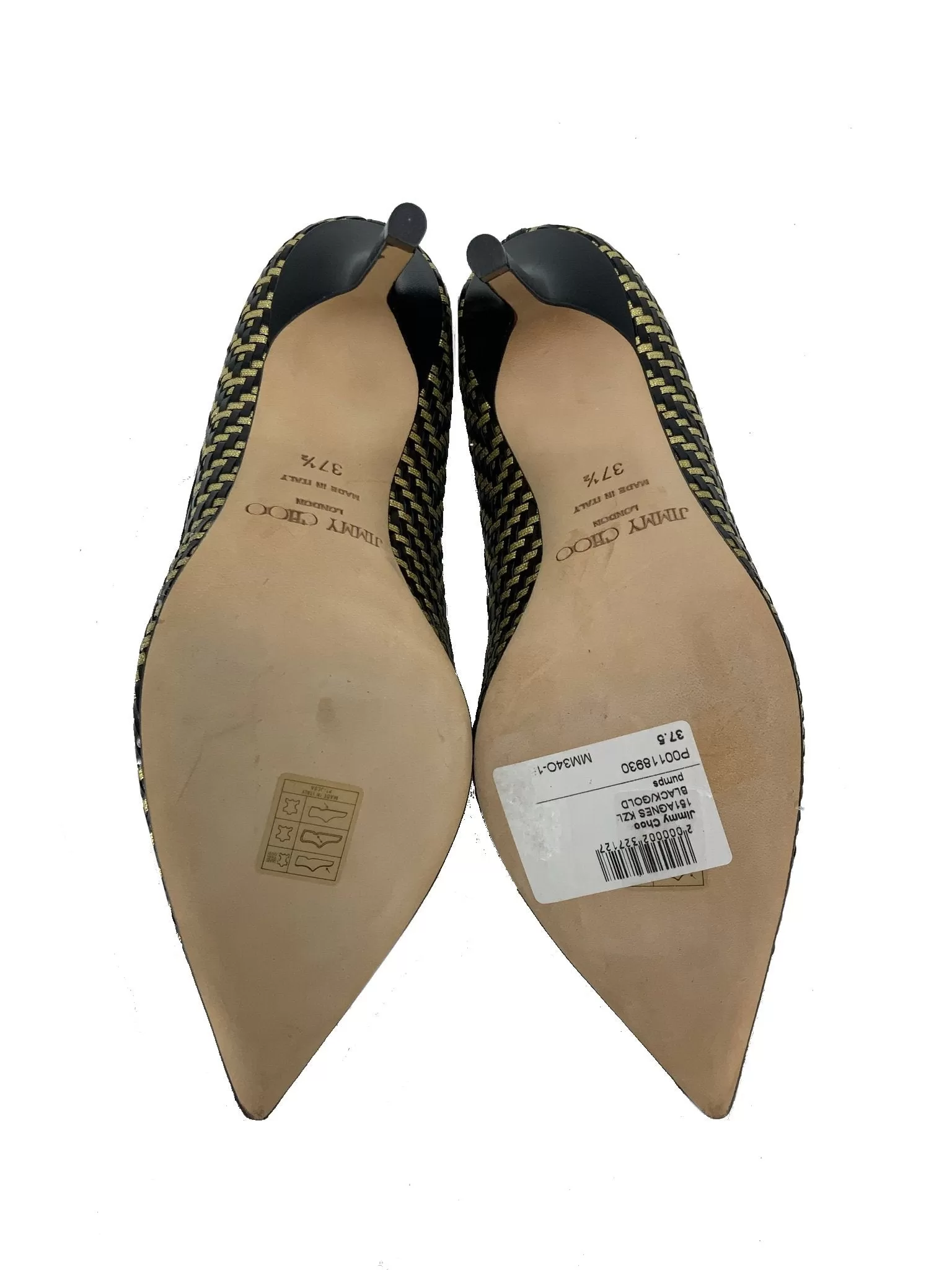 Jimmy Choo Woven leather Abel Pumps Size 7.5