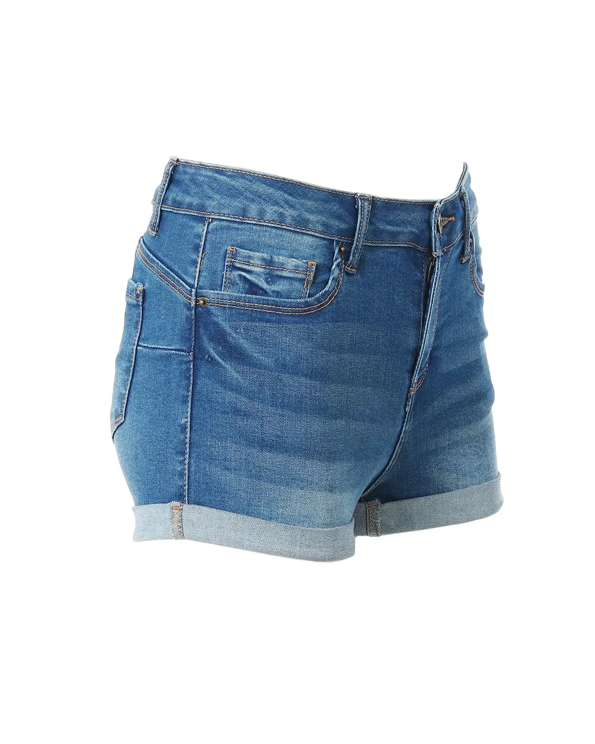 Junior Fit Classic Mid Rise Distressed Denim Frayed Cute Shorts