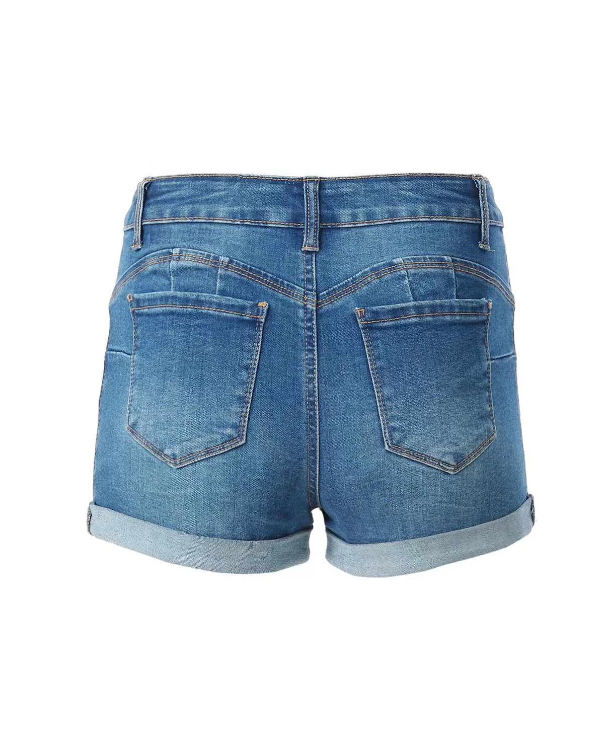 Junior Fit Classic Mid Rise Distressed Denim Frayed Cute Shorts