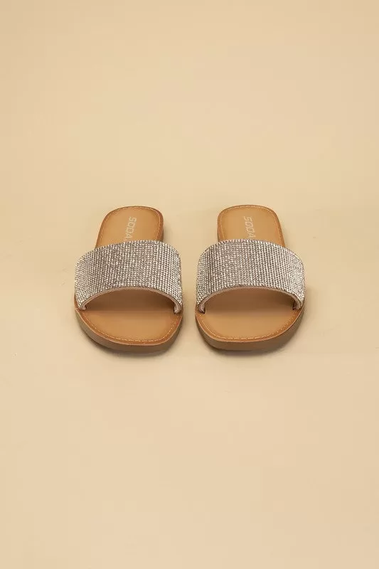 JUSTICE RHINESTONE SLIDES