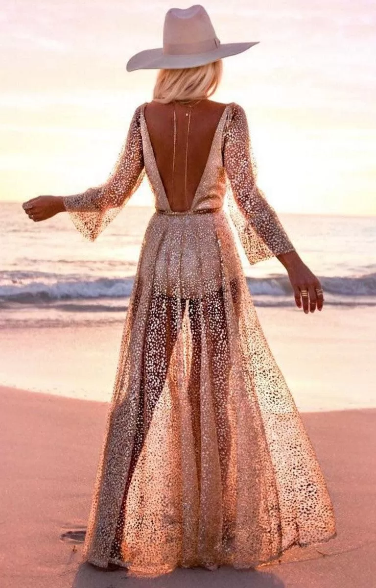 Lucky Star Glitter Gown - Rose Gold