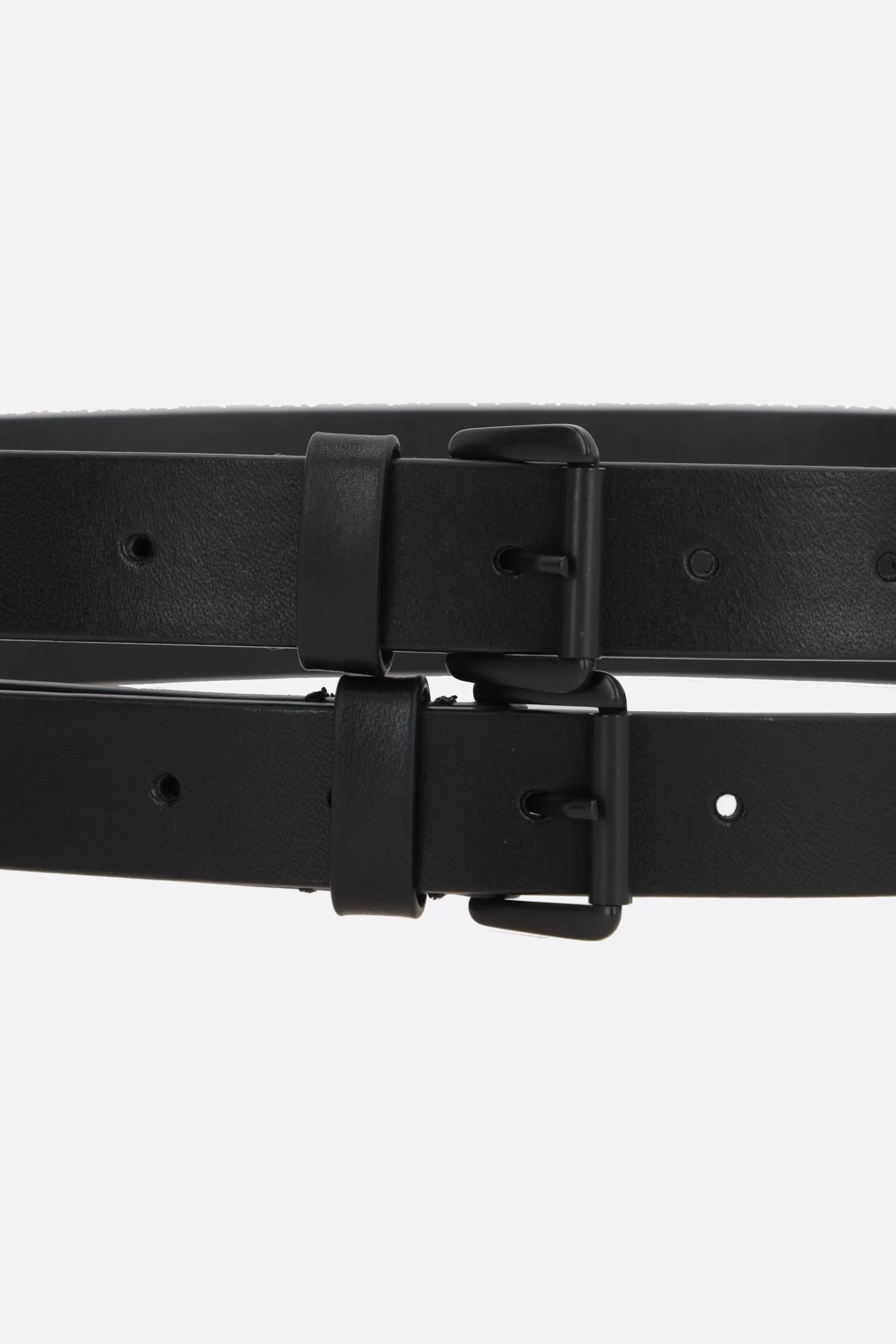 Mack smooth leather double belt