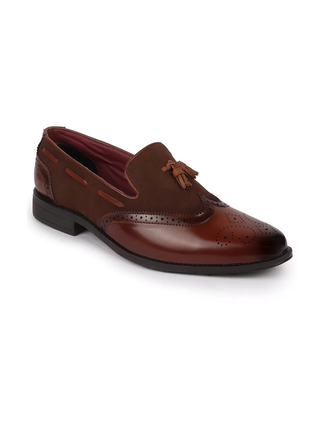 Men Party Brown Tassel Brogue Loafers