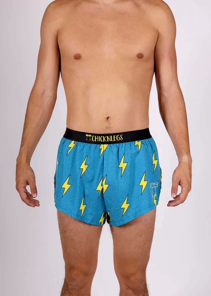 Men's Blue Bolts 2" Split Shorts