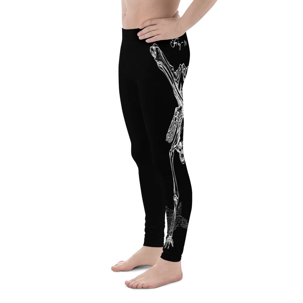 Men's Contorture Leggings Tights: White Boney