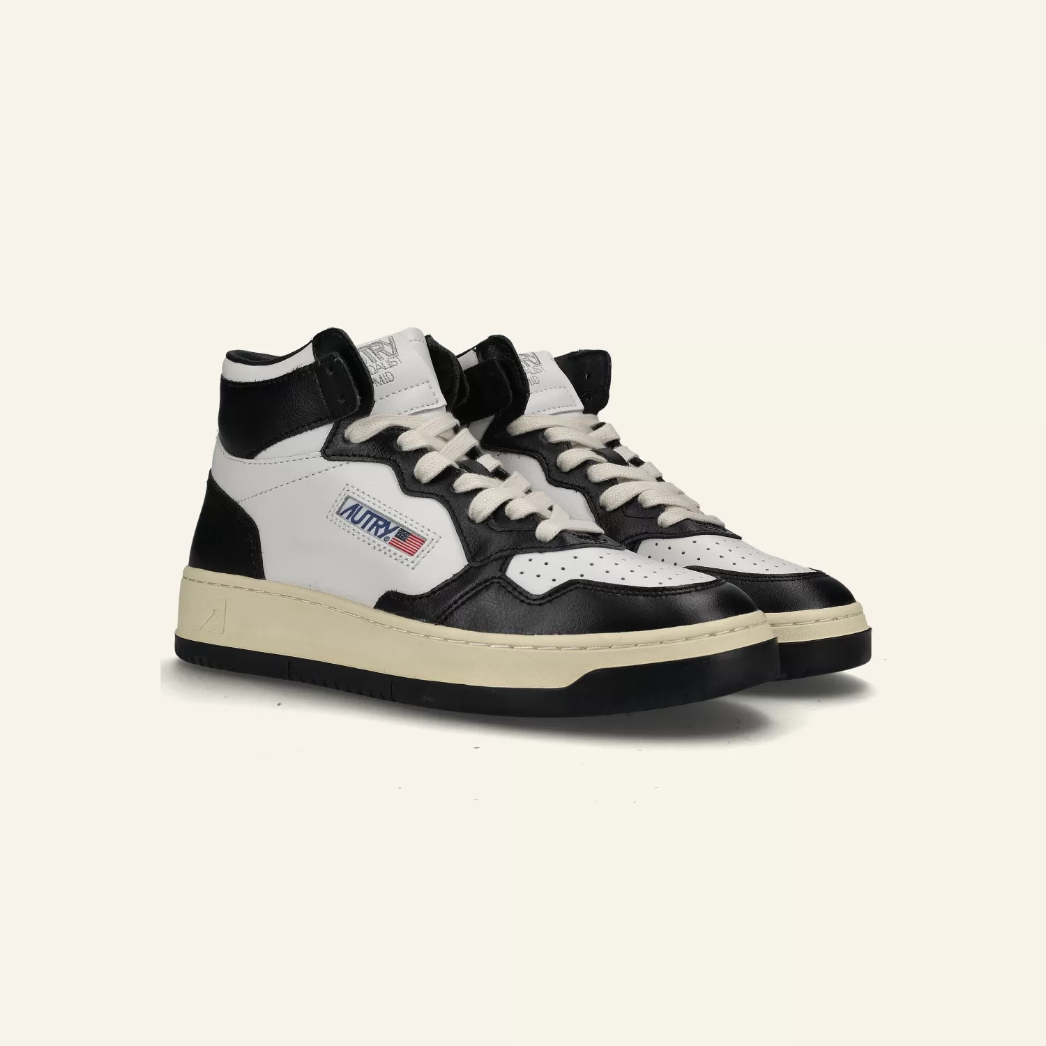 MID SNEAKER 80's WB01 | Bicolor White/Black