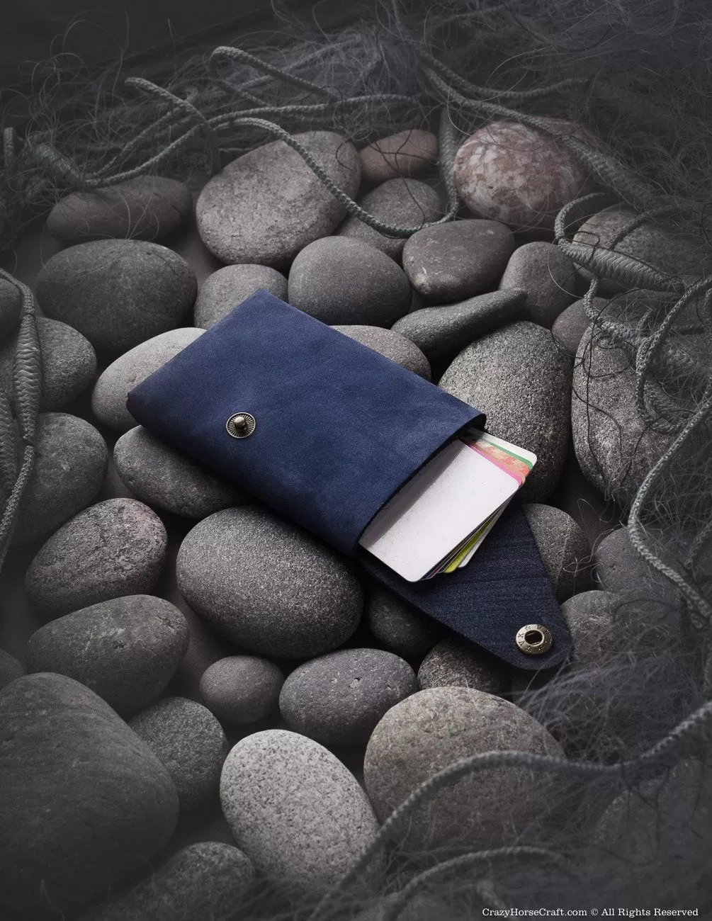 Minimalistic leather wallet/card holder | OceanBlue