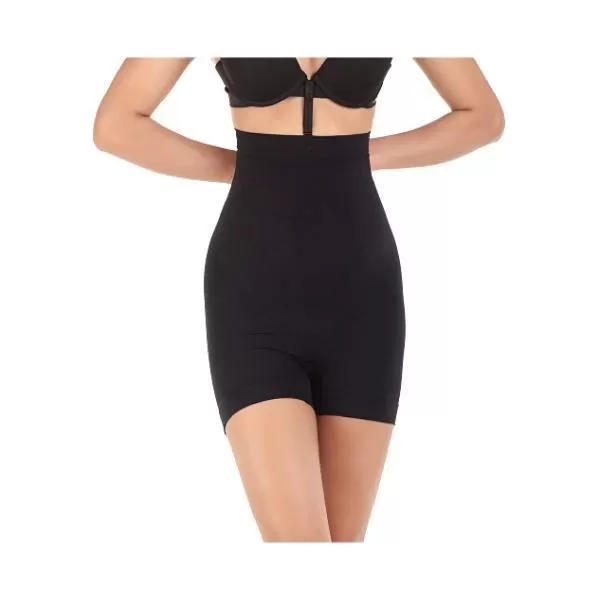 Moderate Control High Waisted Shaping Shorts-black For Women