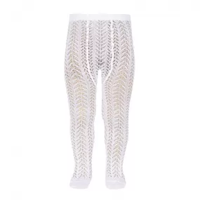 Openwork pearl tights WHITE - 200