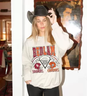 OU v OSU Bedlam Final Showdown Sand Thrifted Sweatshirt