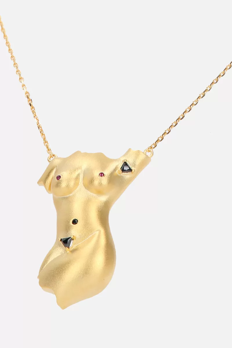 Pit Power 24k gold-plated silver necklace