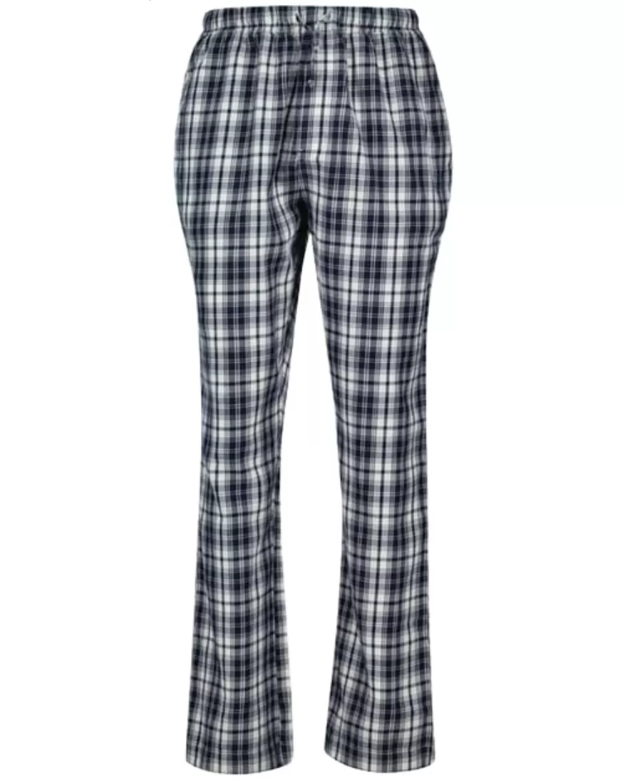 Plaid Check Flannel Pyjamas Gift Set, Evening Blue