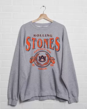 Rolling Stones Auburn Tigers College Seal Gray Thrifted Sweatshirt