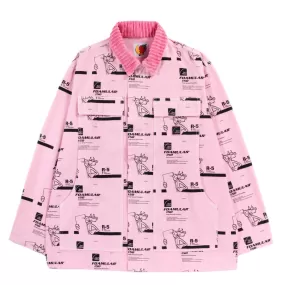 SKY HIGH FARM WORKWEAR INSULATION PRINT CHORE COAT PINK