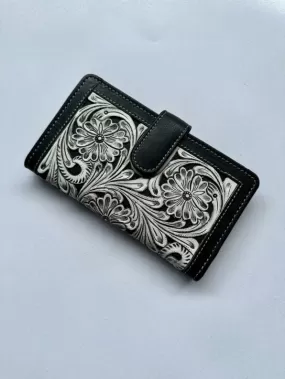 Tooled Leather Ladies Wallet