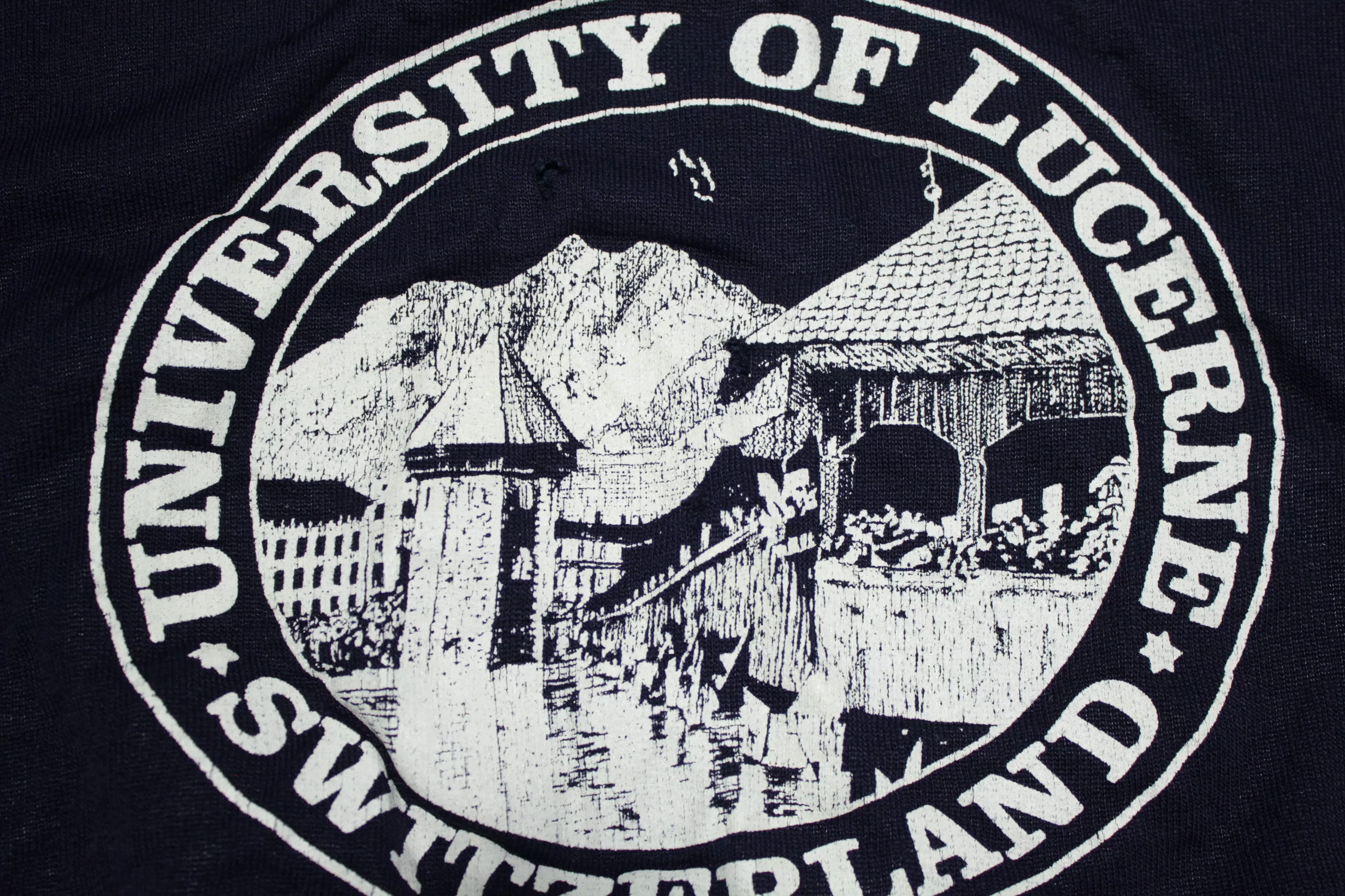 University of Lucerne Switzerland Vintage 70's Cut Off Crewneck Sweatshirt