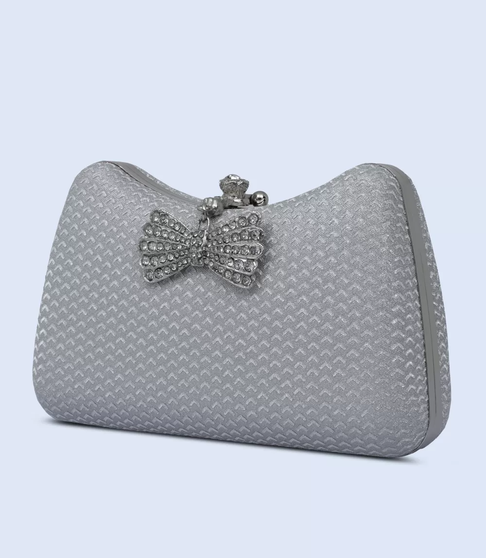 WB2803-SILVER-Women Clutch