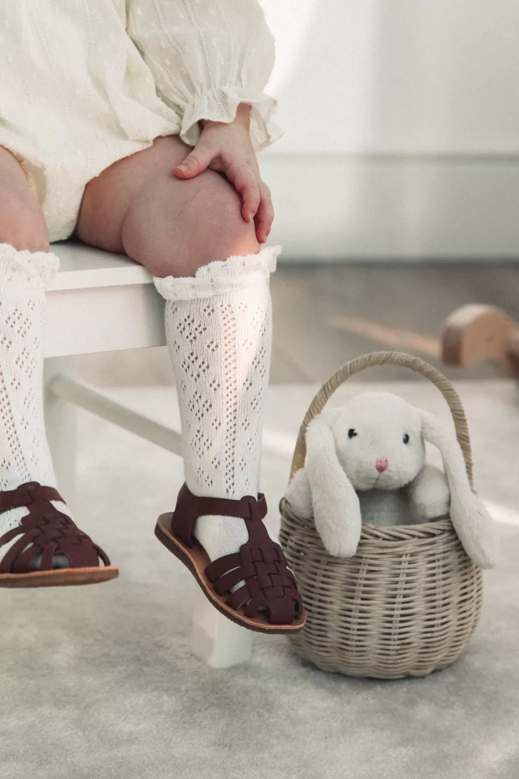 White Openwork Frill Socks