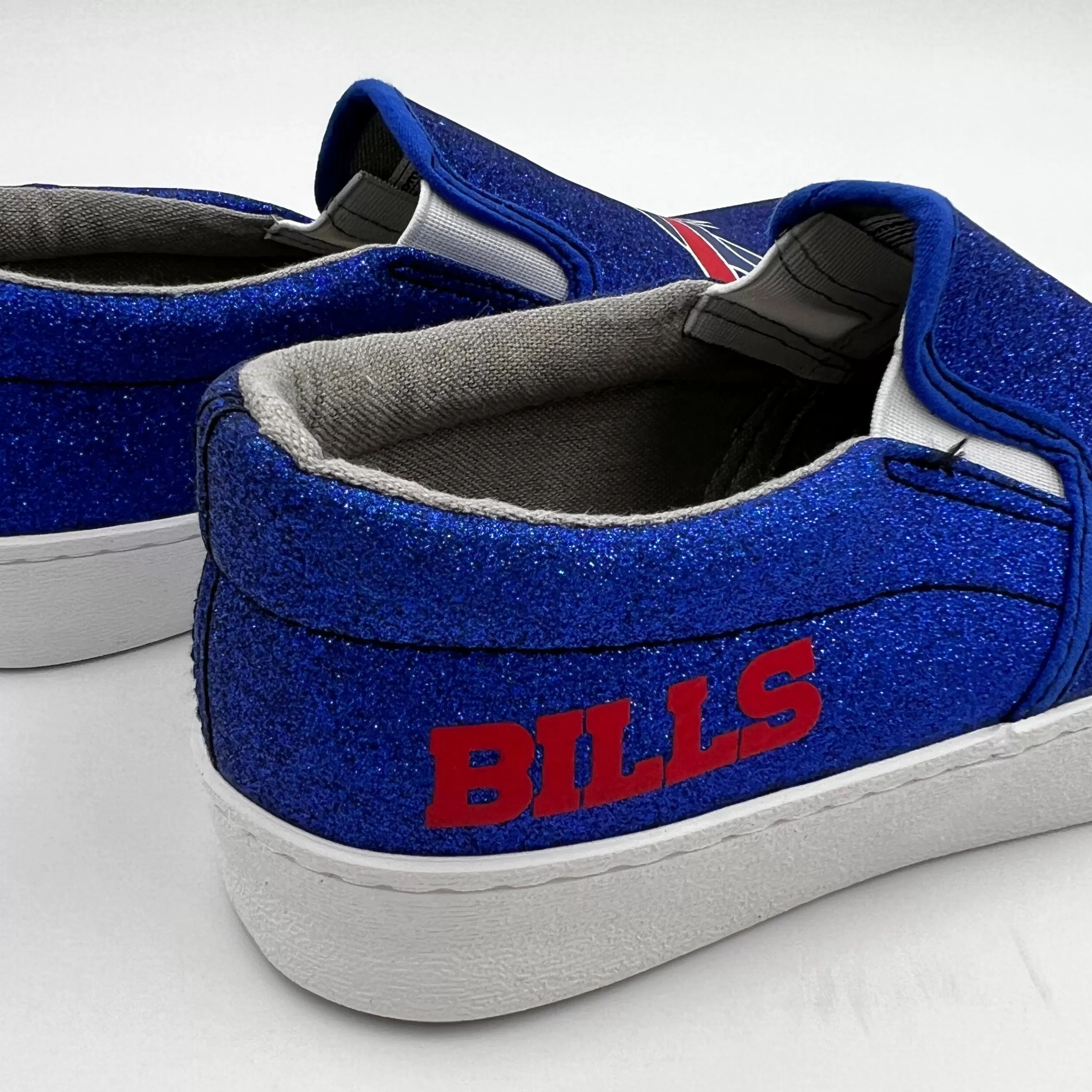 Women's Buffalo Bills Glitter Slip On Canvas Shoes